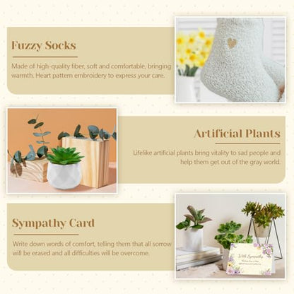 Sympathy Gift Baskets, Sympathy Gifts for Loss of Loved One, Dad, Mom, Husband, Friend, Grief Condolences Bereavement Gift Ideas, Grief Basket for Women, Sorry for Your Loss Care Package