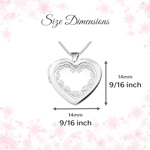 Precious Pieces Heart Locket Necklace, .925 Sterling Silver - color: Silver-16-18