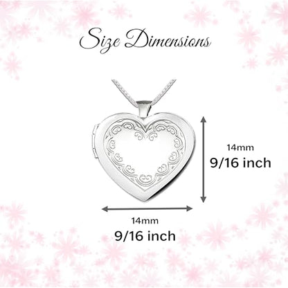 Precious Pieces Heart Locket Necklace, .925 Sterling Silver - color: Silver-14