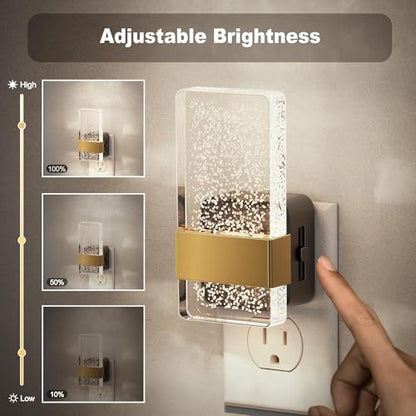 JandCase Night Lights Plug into Wall, Dusk to Dawn Sensor - color: Gold-5000K, size: 2 Pack