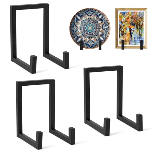 Plate Holder Stands for Display - 8 Inch Metal Picture Plaque Frame Photo Stand Displaying, Large Black Easels for Books Platters Artworks Collectibles Dishes Creation Tabletop Decor - color: Black, size: 8 Inch