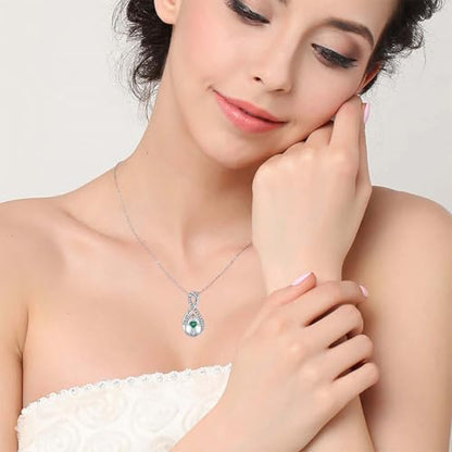 ZOEXUE Infinity Cross Cremation Jewelry - S925 Sterling Silver Cross Urn Necklace for Women - Birthstone Cross with Heart CZ Ashes Keepsake Pendant Memorial Urn Jewelry Gift for A Loss Loved Ones - color: Green