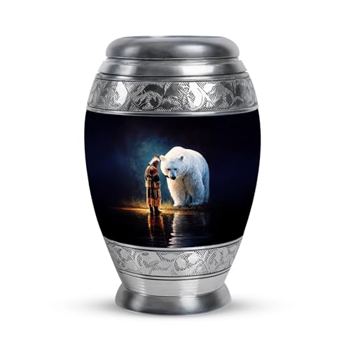 Native American Mini Funeral Urn for Ashes Adult Male - Blue Cremation Urns for Human Ashes Female and Kids - Deer Keepsake Urn 3 Inch - Black Small Cremains for Daughter and Son - color: Native American-1, size: 3-inch