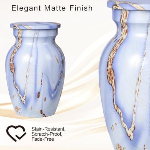 Small Keepsake Cremation Urns for Human Ashes, Memorial Urns, Light Blue - color: Light Blue