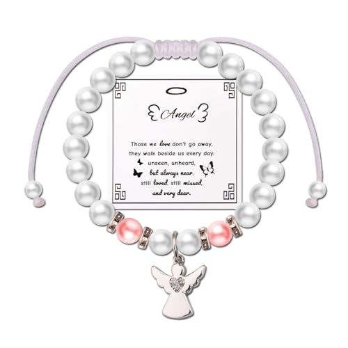 ShiQiao Spl Memorial Sympathy Gifts Bracelets for Loss of Mom Dad Remembrance Bereavement Gifts for Women Inspirational Angel Bracelet