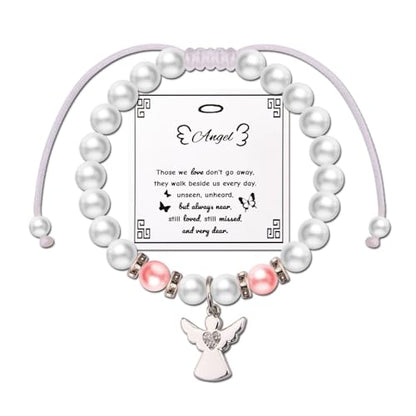 ShiQiao Spl Memorial Sympathy Gifts Bracelets for Loss of Mom Dad Remembrance Bereavement Gifts for Women Inspirational Angel Bracelet