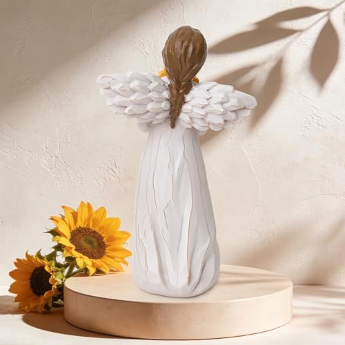 Get Well Gifts for Women After Surgery, 5.1" Hand-Painted Resin Figurines | Angel Holding Sunflower, Encouragement Gift for Recovery, Home Decor for Bedroom - style: Get Well Gifts