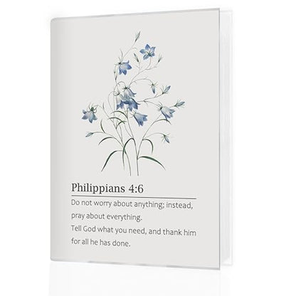 Blue Flower Christian Photo Album 4x6, Philippians 4:6 Bible Verse Small Memory Photo Album Book for 18 Pockets Hold 36 Pictures, Photobook for Family Wedding Anniversary Travel Vacation - color: Philippians 4 6