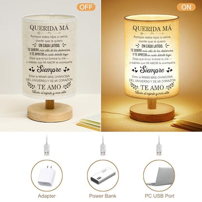 WSYEAR Mom Gifts in Spanish, Regalos para Mujer Table Lamp, Mom Birthday Gifts, Mother Gifts in Spanish from Daughter Son, Regalos De Navidad para Mujer - color: Spanish Mom