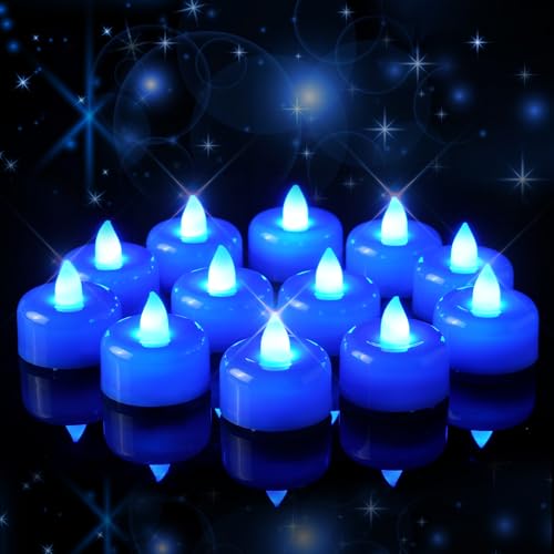 Amagic 24Pack Blue Flameless LED Tea Lights Candles Battery Operated - color: Blue, size: 24 Pack