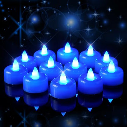 Amagic 24Pack Blue Flameless LED Tea Lights Candles Battery Operated - color: Blue, size: 24 Pack