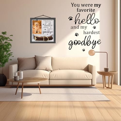 Pet Memorial Frames for Loss of Dog, in Memory of Dog or Cat Passing Away, Pet Collar Keepsake Frame, Wall Mount or Tabletop Remembrance Gifts