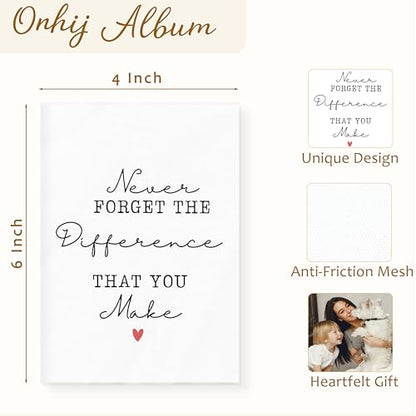 Photo Album 4x6 Hold 36 Photos, Thank You Gifts for Coworkers Employees, Never Forget the Difference That You Make Small Photo Album Picture Memory Book Keepsake for Family Baby Travel Vacation