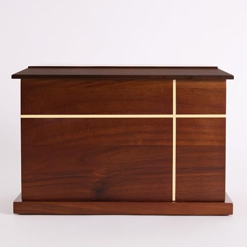 Aspen Studio AspenStudio Cross Walnut Wooden Urn for Cremation Human Ash Handcrafted Solid Wood Urn Up to 200lbs for Adult