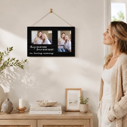 Memorial Double Picture Frame 4x6, In Loving Memory Two Photo Frame - color: color-9