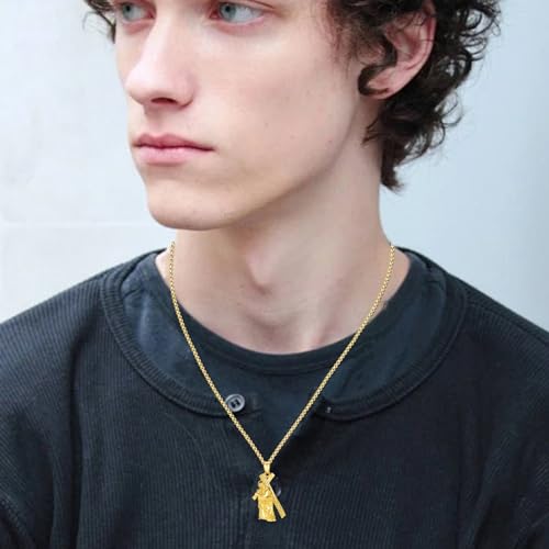 Crucifix Necklace for Men 925 Sterling Silver Jesus Cross Necklace Crucifix Cross Pendant Protection Jewelry for Men Women - style: A04-Carrying Cross-Gold