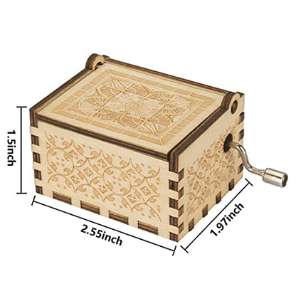 Music Box You are My Sunshine with Sunflower Necklace, Wooden Hand Cranked - style: You are My Sunshine B