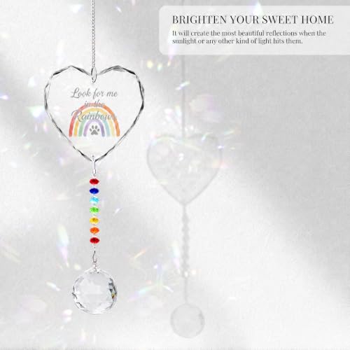 Hegelda Pet Memorial Gifts for Dogs Cats Crystal Suncatcher Ornaments - color: Dog Rainbow-ball