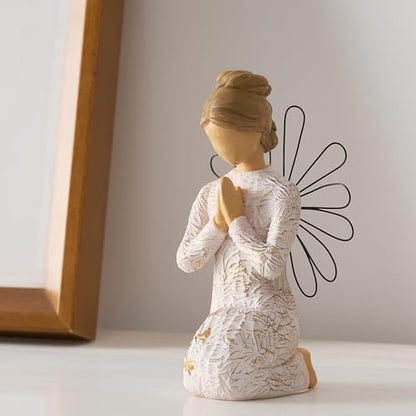 Sympathy Angel Figurines for Loss of Loved Ones Angel Statues | Home Decor Serenity Prayer Gifts for Women Resin Sculpted Hand-Painted Figure Bereavement Gift Praying Hands Statue - style: Sympathy Angle( Kneeling Style)