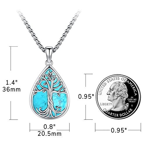 Eusense Tree of Life Necklace for Women Men Sterling Silver 925 Tree Urn Locket Cremation Jewelry Family Tree Pendant Gifts for Her Him Mom Dad Grandma Daughter - style: E-B-Tree of Life Necklace