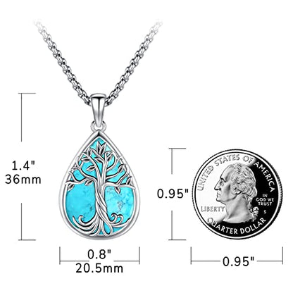 Eusense Tree of Life Necklace for Women Men Sterling Silver 925 Tree Urn Locket Cremation Jewelry Family Tree Pendant Gifts for Her Him Mom Dad Grandma Daughter - style: E-B-Tree of Life Necklace