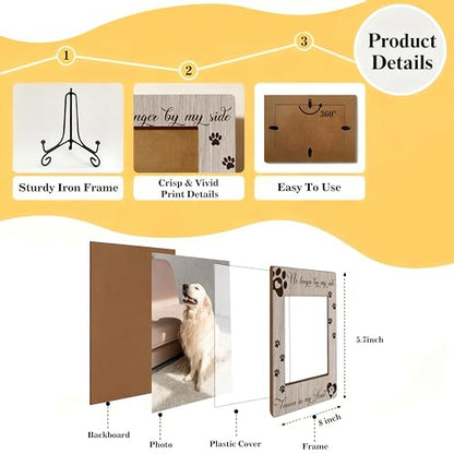 Pet Memorial Picture Frame with Iron Stand, Pet Loss Remembrance Gifts, Dog Memorial Photo Frame, Dogs Lovers Gift for Women or Men, Photo Frame Photo for Tabletop Display - style: Pet Memorial