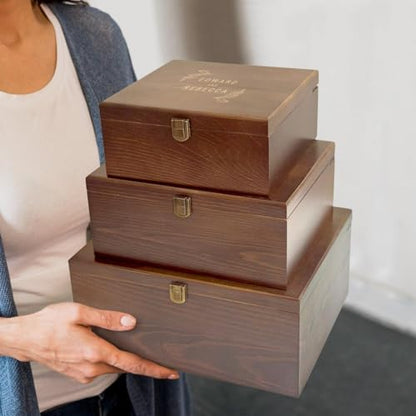 Engraved Wooden Keepsake Box, Wedding Memory Box, Personalized Keepsake Wood Box, Time capsule box, Customize wedding Gift, Custom Photo Box - style: Storage Box Design - 1