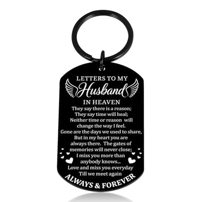 KINMES Loss of Husband Sympathy Gifts In Memory of Husband Keychain for Grieving Wife Memorial Gift for Lossed Loved One Heaven Bereavement Gift for Funeral/Condolence
