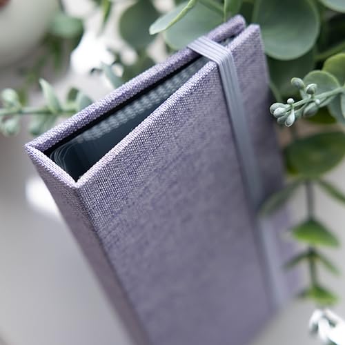 Photo Booth Photo Album - For Wedding or Party - Side Slide In 2X6 Picture Holder – Guest Book & Party Memory Keepsake – Woven Hard Cover With Band Keeps Prints Safe (PURPLE LAVENDER) - color: PURPLE LAVENDER