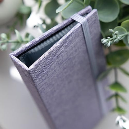 Photo Booth Photo Album - For Wedding or Party - Side Slide In 2X6 Picture Holder – Guest Book & Party Memory Keepsake – Woven Hard Cover With Band Keeps Prints Safe (PURPLE LAVENDER) - color: PURPLE LAVENDER