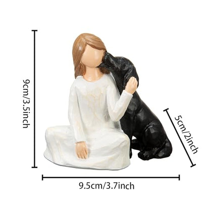Angel of Friendship Dog Memorial Gifts, Hand-Painted Angel Figurine Statue,Pet Loss Sympathy Gift for Loving Pets and Dogs Lovers（Black Dog） - color: Black Dog
