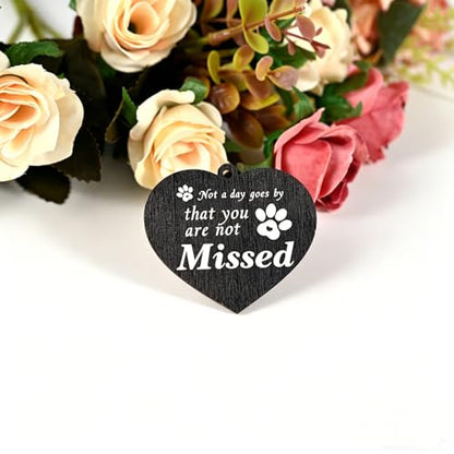 ATOBART Pet Memorial Gifts Twin Rotating Wooden Picture Frames - color: Black