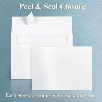 100 Pack Goefun White Shimmer Blank Note Cards and Envelopes (Not Folded) - color: shimmer white, size: 5x7