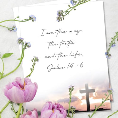 Ceiba Tree 50 Sheets Religious Stationery Letterhead Paper | Easter Decorative Printable Letter, Christian Writing Paper, Communion, Wedding, Baptism, Printing Party Invitations