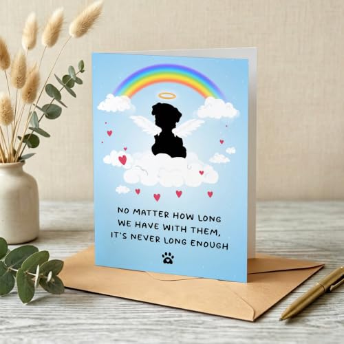 PTRUKD, Dog Loss Sympathy Card, Cute Pet Dog Loss Card With Rainbow Bridge, Dog Sympathy Card for Dog Owner Lovers - color: PLOS-KM-142
