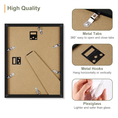 Vittanly 8.5x11 Collage Picture Frame, Displays 2Pcs 5x7 Pictures, Black - color: Black, size: 8.5x11