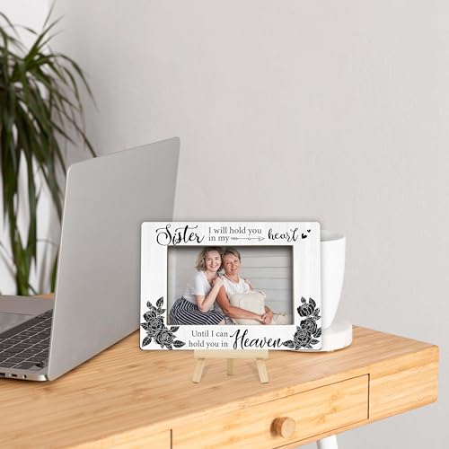 Loss of Sister Sympathy Gifts, Memorial Picture Frame, Remembrance Gifts Wooden Photo Frame with Easel, 4x6 Loss of Sister Picture Frame for Tabletop Display - G03 - style: Loss of Sister Picture Frame