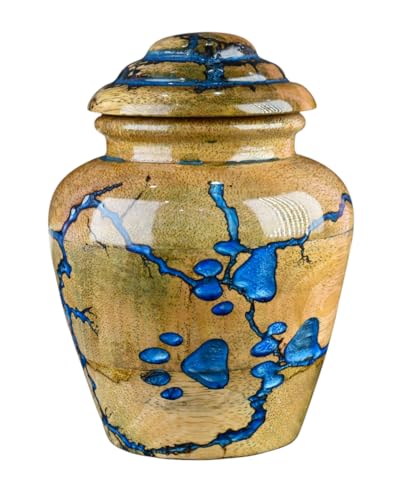 Cremation Urn for Pets Ashes Adult - Wooden and Resin Urns for Dog Ashes Box for Cats - Decorative Urns - Burial and Funeral Box (Dog Paw, Small - 20 lbs) - color: Dog Paw, size: Small - 20 lbs