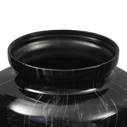 Large Black Marble Finish Urn for Ashes Adult Male Female - size: Large,Black Marble Finish