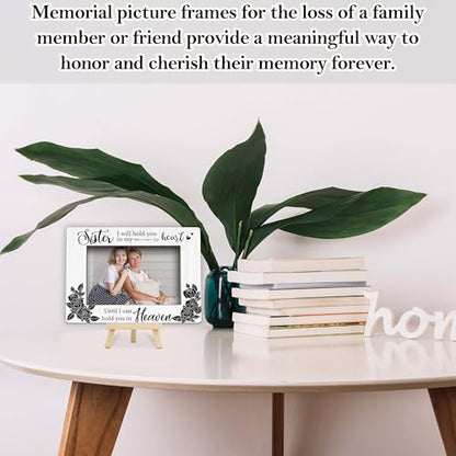 Loss of Sister Sympathy Gifts, Memorial Picture Frame, Remembrance Gifts Wooden Photo Frame with Easel, 4x6 Loss of Sister Picture Frame for Tabletop Display - G03 - style: Loss of Sister Picture Frame