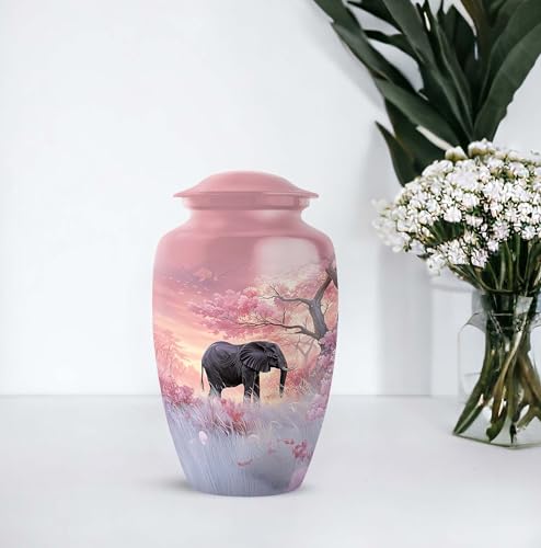 Elephant Cremation Urn for Human Ashes Set Large and Small 10 3 Inch - color: Elephant-5, size: combo-1