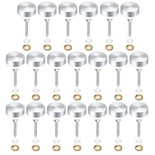 Screw Covers Caps 20-Pack 0.86"(22mm) Stainless Steel Mirror Screw Covers - size: 22mm