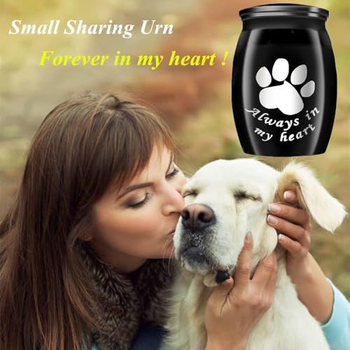 Small Keepsake Urns for Pet Ashes, 1.58 Inch Mini Cremation Urns for Ash with Paw Pattern,Stainless Steel Decorative Memorial Mini Funeral Urn for Ashes (Paw-1 Pack)
