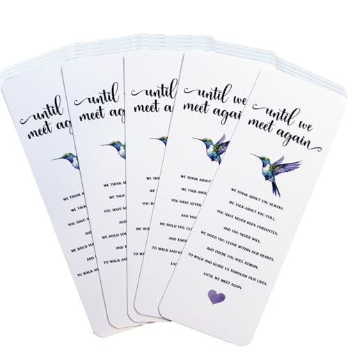 Funeral Favors for Guests - Hummingbird Bookmarks with Sympathy Poem - Bulk Set of 24 - Hand Out at Celebration of Life, Memorial, Remembrance Service, Bereavement Ceremony - Thank You Gift, Keepsake - style: Hummingbird