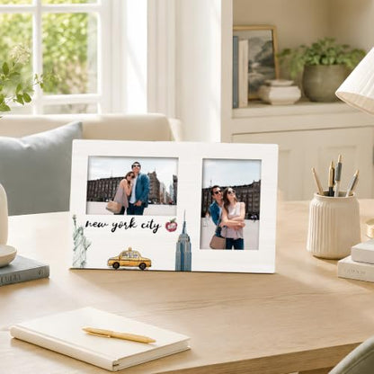 New York Double Picture Frame 4x6, New York Gifts Two Photo Frame - color: color-14