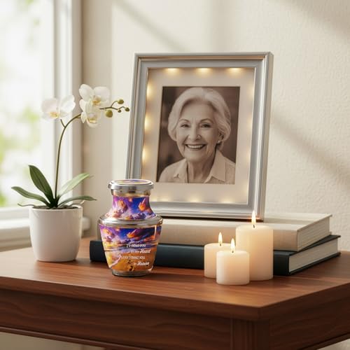 Footprint Keepsake Cremation Urn for Human Ashes – Small Aluminum Memorial Urn with Inspirational Quote, Decorative Remembrance Keepsake for Men & Women - size: Small Keepsake