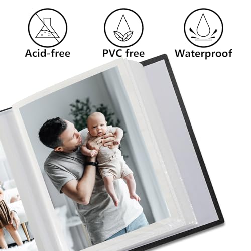 Vienrose Small 4x6 Photo Album Slip In 100 Photos Skyblue | Portable Design Photo Book, Memory Book, Wedding Family Baby Travel, Easy To Carry - color: Skyblue