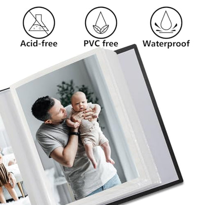 Vienrose Small 4x6 Photo Album Slip In 100 Photos Skyblue | Portable Design Photo Book, Memory Book, Wedding Family Baby Travel, Easy To Carry - color: Skyblue