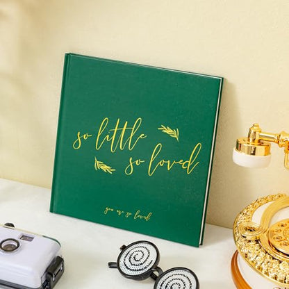 Calculs So Little So Loved Baby Shower Guest Book, Green - color: Green & Gold