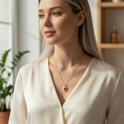 Personalized Printed Photo Locket Necklace for Women and Men, Custom Picture Pendant with Optional Back Engraving, 18K Gold-Plated Heart, Round and Unique Shapes, Memorial Gift - color: Aurora